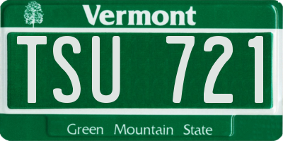 VT license plate TSU721