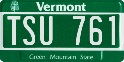 VT license plate TSU761