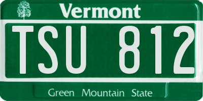 VT license plate TSU812