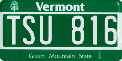 VT license plate TSU816