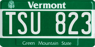 VT license plate TSU823