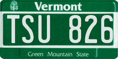 VT license plate TSU826