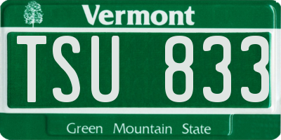 VT license plate TSU833