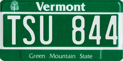 VT license plate TSU844