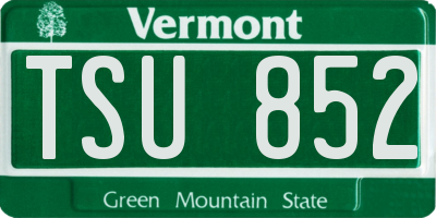 VT license plate TSU852