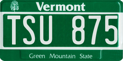 VT license plate TSU875