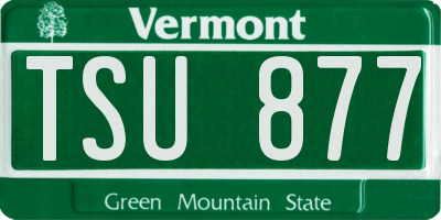 VT license plate TSU877