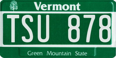 VT license plate TSU878
