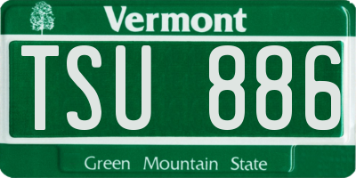 VT license plate TSU886