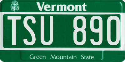 VT license plate TSU890