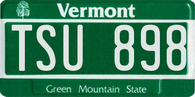 VT license plate TSU898