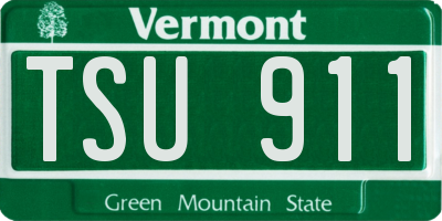 VT license plate TSU911