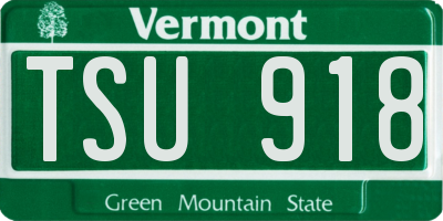 VT license plate TSU918