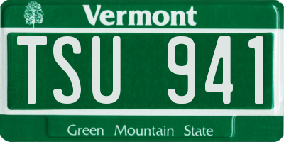 VT license plate TSU941