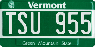 VT license plate TSU955
