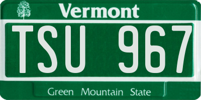 VT license plate TSU967