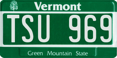 VT license plate TSU969