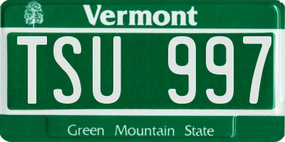VT license plate TSU997