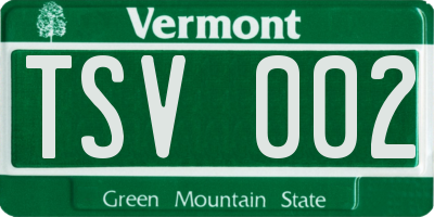 VT license plate TSV002