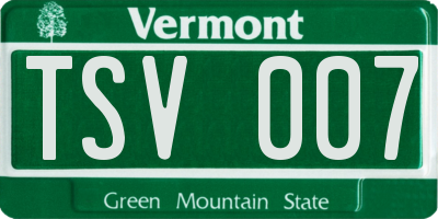 VT license plate TSV007