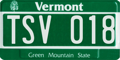 VT license plate TSV018