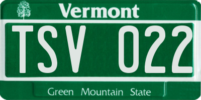 VT license plate TSV022