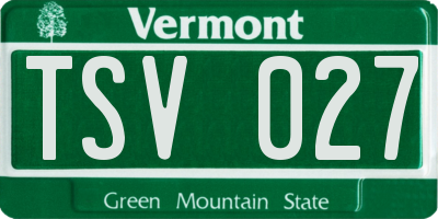 VT license plate TSV027