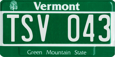 VT license plate TSV043
