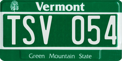 VT license plate TSV054