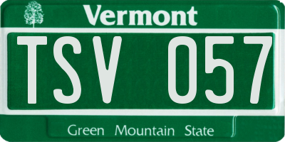 VT license plate TSV057
