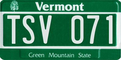 VT license plate TSV071