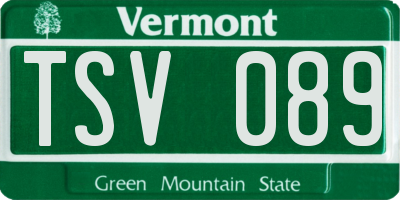 VT license plate TSV089