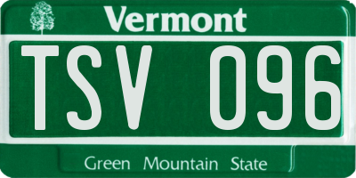VT license plate TSV096