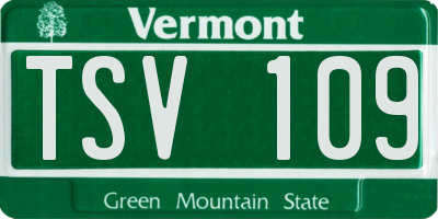VT license plate TSV109