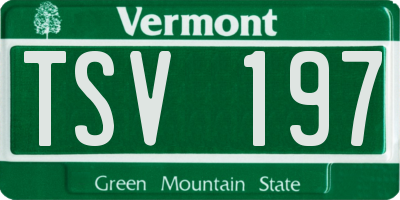 VT license plate TSV197