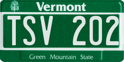 VT license plate TSV202