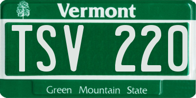 VT license plate TSV220