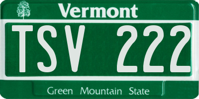VT license plate TSV222