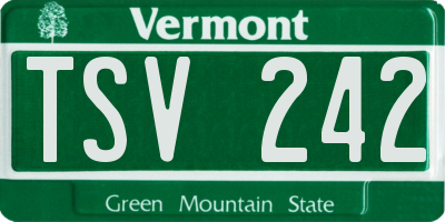 VT license plate TSV242