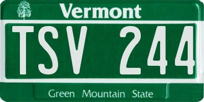 VT license plate TSV244
