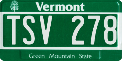 VT license plate TSV278