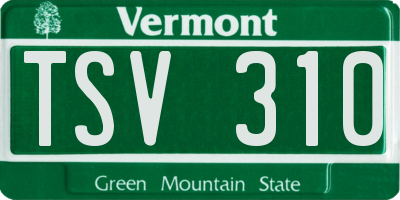 VT license plate TSV310