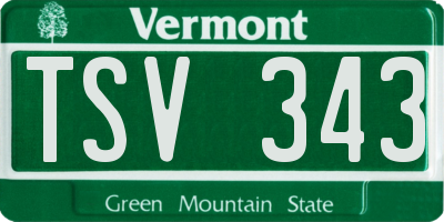 VT license plate TSV343