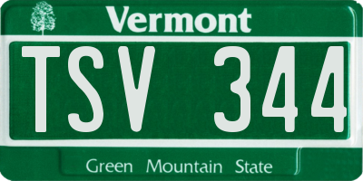 VT license plate TSV344