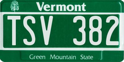 VT license plate TSV382