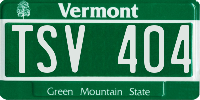 VT license plate TSV404