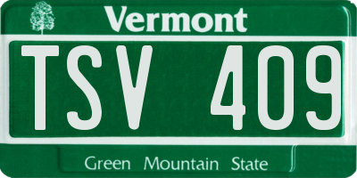 VT license plate TSV409