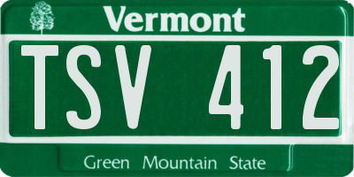VT license plate TSV412