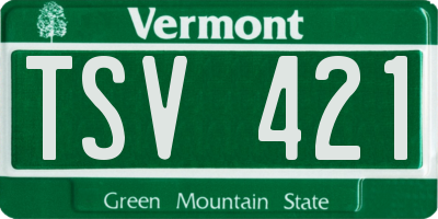 VT license plate TSV421