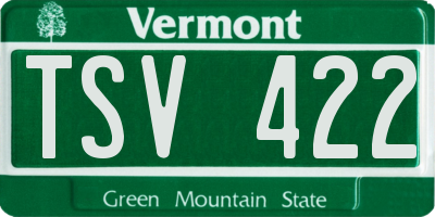 VT license plate TSV422